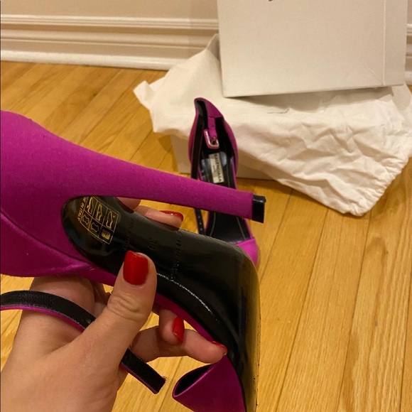 Balenciaga Hot Fuchsia Satin Evening Open Toe - Picture 4 of 4